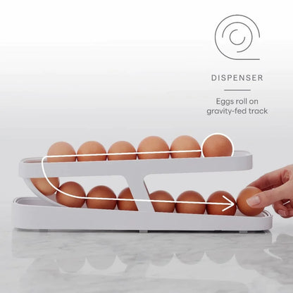 Rolling Eggs Dispenser and Organizer for Refrigerator Storage 1 Pack