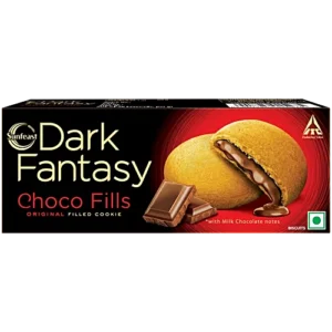 Sunfeast Dark Fantasy Choco Fills - Original Filled Cookies With Choco Crème, Perfect Snack, 69 g Pouch