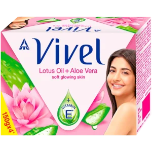 Vivel Lotus Oil + Aloe Vera Soap, 150 g (Pack of 4)