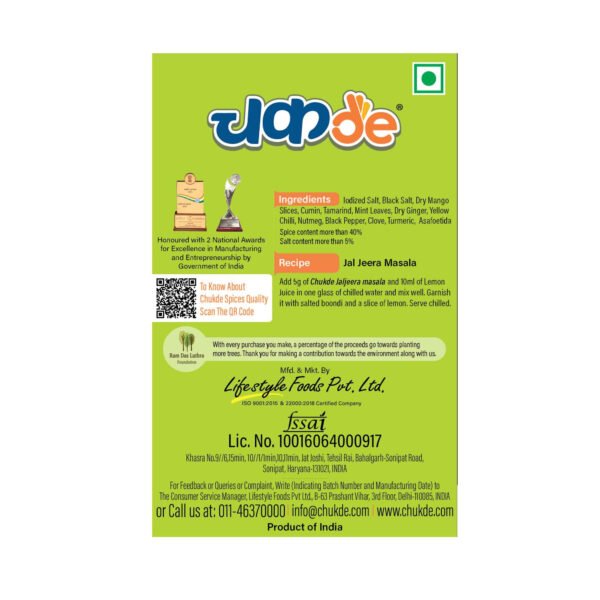 Chukde Jaljeera Masala | Spice Blend for Drinks, Snacks, and Meals | Digestive and Cooling Benefits | No Artificial Color Added | Laboratory Tested and Hygienically Packed - Image 2
