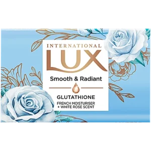 Lux International Smooth & Radiant Bathing Soap With Glutathione & French Moisturizer + White Rose Scent, 130 g Carton