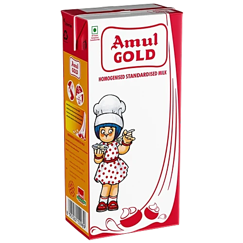 Amul Gold Homogenised Standardised Milk, 1 L