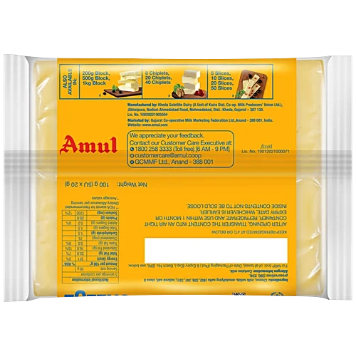 Amul Pure Milk Cheese Slices, 100 g (5 pcs) - Image 2