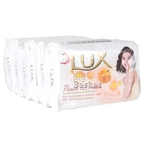 Lux Peach & Cream Bathing Bar, 50 g (Pack of 4)