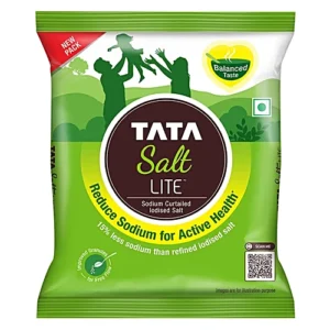 Tata Salt Lite 15% Low Sodium Iodised Salt, 1 kg Pouch