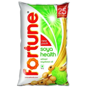 Fortune Soya Health Refined Soyabean Oil, 870 g Pouch