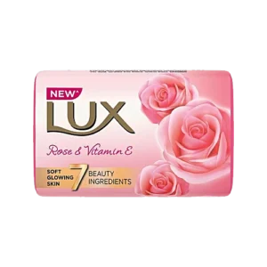 Lux Rose & Vitamin E Soap Bar, For Soft Glowing Skin with 7 Beauty Ingredients, 100 g (Pack of 4)