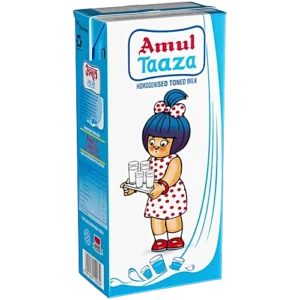 Amul Taaza Homogenised Toned Milk, 1 L Carton