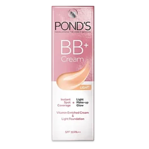 Ponds BB+ Cream Vitamin Enriched Cream & Light Foundation - SPF 30 PA++, 18 g Light