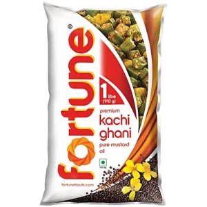 Fortune Premium Kachi Ghani Pure Mustard Oil, 1 L Pouch