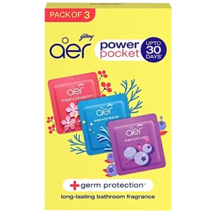 Godrej Aer Power Pocket Assorted Bathroom Fragrances, 30 g (3 x 10 g)