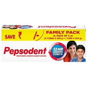 Pepsodent 12 Hr Germicheck Toothpaste, 500 g (2 x 200 g + 1 x 100g)