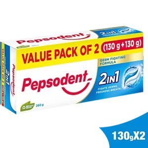 Pepsodent Toothpaste - Cavity Protection, 2-In-1, 130 g (Pack of 2)