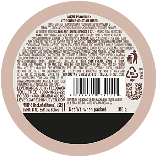 Lakme Soft Crème - Peach Milk, 100 g - Image 2