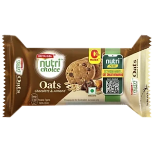 Britannia NutriChoice Oats Cookies - Chocolate & Almonds, 75 g