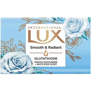 Lux International Smooth & Radiant Bathing Soap With Glutathione & French Moisturizer + White Rose Scent, 520 g (4x130 g)