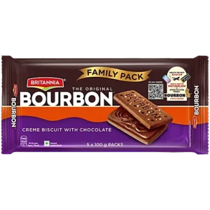 Britannia Bourbon - The Original Chocolate Creme Biscuit, 500 g (Pack of 5)