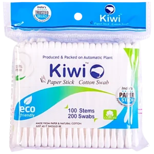 Kiwi Paper Stick Cotton Swab, 100 pcs Pouch