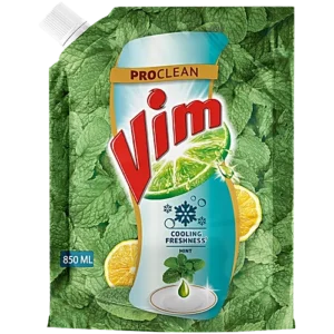 Vim ProClean Dishwash Liquid Gel With Mint, Cooling Freshness, 850 ml