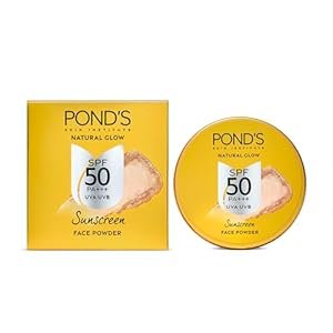 POND'S Sunscreen Face Powder, SPF 50 UVA & UVB with PA+++, 20g, for Sun Protection, Non-Oily & Non-Sticky, no White-Cast, for all Skin Types, Water-Resistant