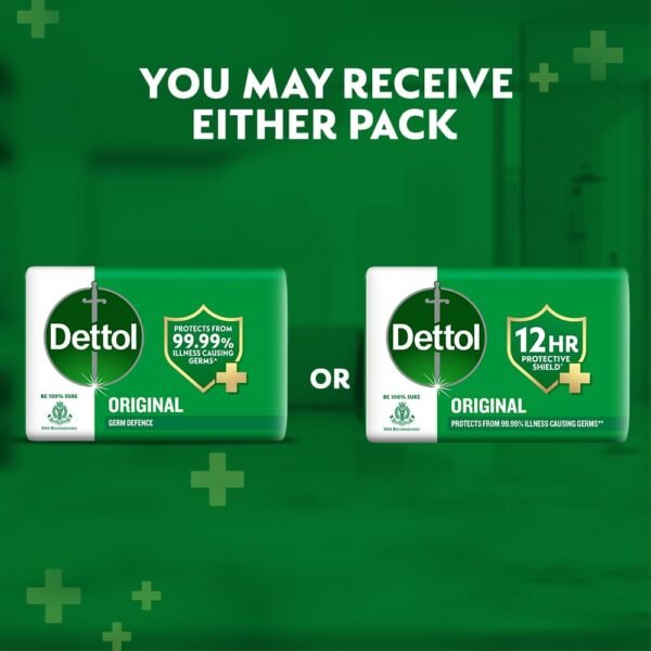 Dettol Original Bathing Soap Bar with 12hr Germ protection (750gm) | Kills 99.99% Germs, 150g - Image 2