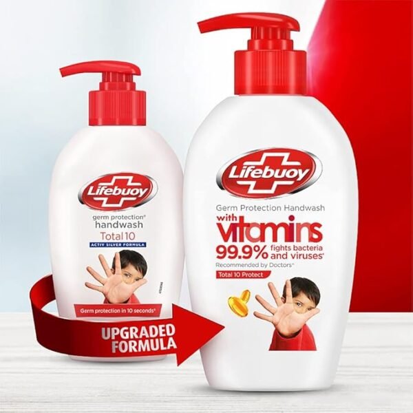 Lifebuoy Total 10 Germ Protection Liquid Hand Wash 675ml Refill Pack, Kills 99.9% Germs, Liquid Hand Soap Fights Bacteria & Viruses – Super Saver Offer - Image 2