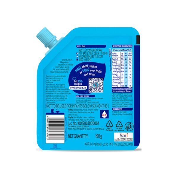 Milkmaid Nestle Mini Sweetened Liquid Condensed Milk, 210 G, Doy Pack - Image 2