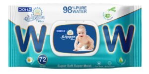 Wowper Baby Gentle 97% Pure Water Soft Moisturizing Wet Wipes With Lid | Aloe Vera Extracts| Paraben & Sulphate Free | 72 pcs