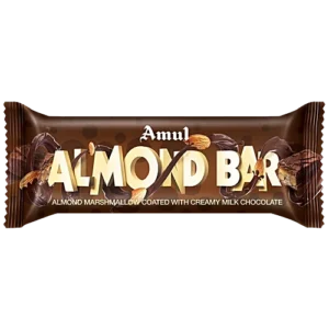 Amul Almond Bar - Almond Marshmallow Coated Creamy Milk Chocolate, 35 g Carton