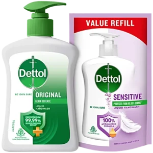 Dettol Original Liquid Handwash, 200 ml (Get Sensitive Liquid Handwash 175 ml Refill Pack Free)