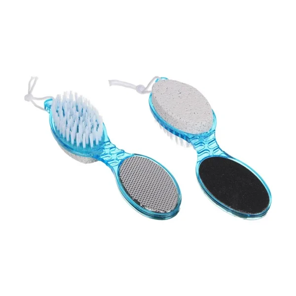 NEWNOVO 4 In 1 Multi Use Pedicure Paddle Brush - 4 Step Pedicure (Cleanse, Scrub, File )  (Multicolor) - Image 2