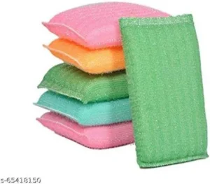 Multi Colour Foam Pad Sponge Scrubber Kitchen Dishwasher Scrubber for Dish/Utensils/Tiles Cleaning 4pcs