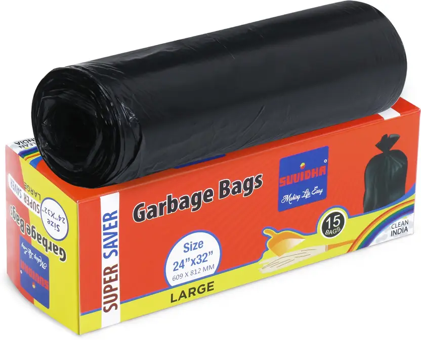 SUVIDHA GARBAGE BAGS LARGE,15 BAGS