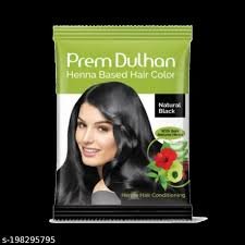 PREM DULHAN HENNA BASED HAIR COLOR NATURAL BLACK 10G