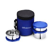 OLIVEWARE LOVELY STYLO THREE STAINLEE STEEL CONTAINERS.