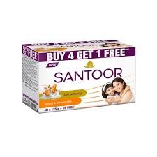 SANTOOR SKIN SOFTENING SANDAL & ALMOND MILK BUY4 GET 1 FREE 625g.