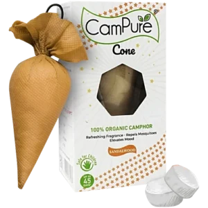CAMPURE CONE 100% ORGANIC CAMPHORN SANDALWOOD 60g.