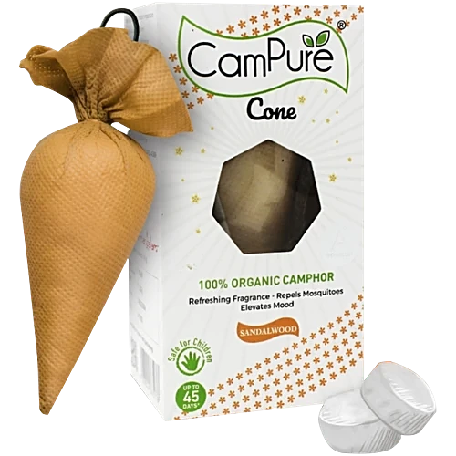 CAMPURE CONE 100% ORGANIC CAMPHORN SANDALWOOD 60g.