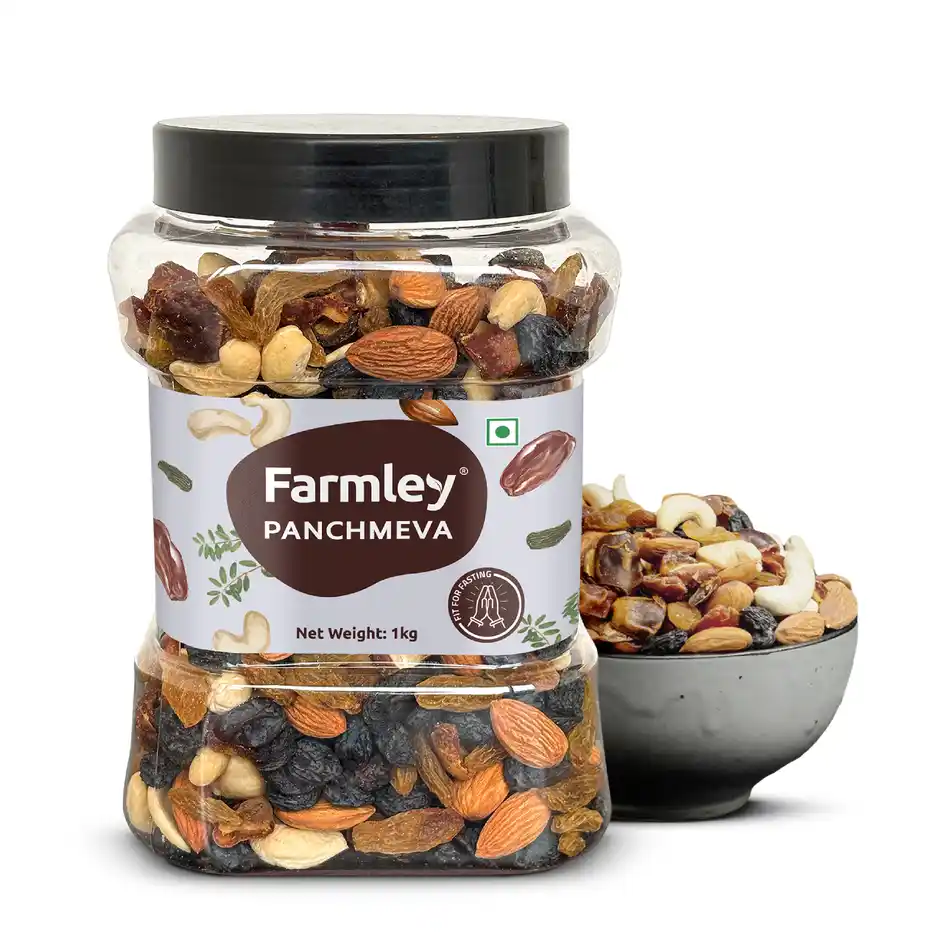 FARMLEY PANCHMEVA (BLACK RAISINS,GREEN RAISINS ,ALMONDS,CASHEWS,DICED DATES) 425g.
