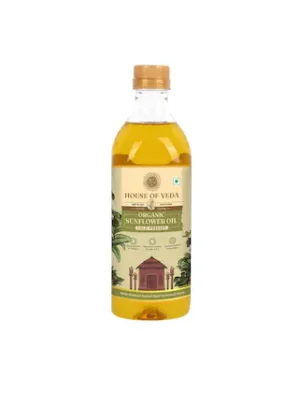 HOUSE OF VEDA ORGANIC SUNFLOWER OIL COLD PRESSED 1L (910 g).
