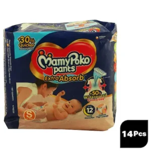 MAMYPOKO PANTS EXTRA ABSORB DIAPERS S(4-8KG), 2 PANTS PACK