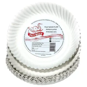 PULPWOOD PLAIN PAPER PLATES 8INCH 50PC